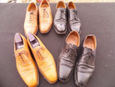 Two pairs of Crocket & Jones gentleman's brown leather shoes, size 9,