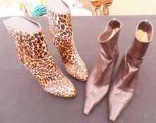 A pair of Jimmy Choo leopard print effect ankle boots, size 37½,