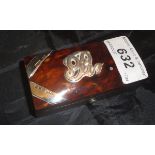 A late Victorian tortoiseshell and silver mounted pin box inscribed to lid "pin" (Chester 1896 by
