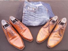 A box containing two pairs of Berluti leather shoes, size 9,