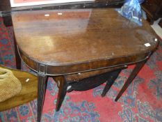 A 19th Century mahogany side table of D-end form rasied on square tapering reeded legs together