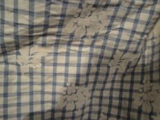 A pair of cotton interlined curtains,