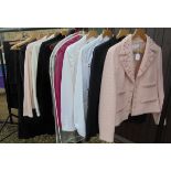 Eleven various ladies jackets including Escada simulated pink pearl embellished jacket size 38,