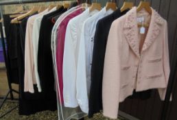 Eleven various ladies jackets including Escada simulated pink pearl embellished jacket size 38,