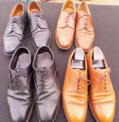 A pair of Crocket & Jones gentleman's black leather shoes, size 9, together with a similar pair,