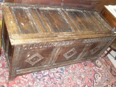 An early 18th Century oak coffer,