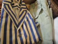 Two Eton School rowing blazers early 20th Century, one of blue and white stripe,