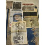 A bag containing various vintage newspapers including various on the subject of "9/11",