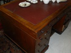 A Victorian mahogany partners desk,