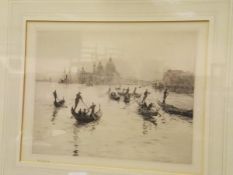 AFTER W L WYLLE "Venetian scene", drypoint etching,