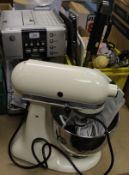 A De Longhi Prima Donna coffee machine and a kitchen aid Artisan food mixer,