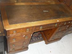 A Victorian pitch pine desk,