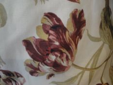 A pair of cotton interlined modern Laura Ashley curtains with matchings pelmet together with a box