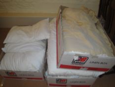 A collection of duvets and pillows