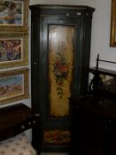 A circa 1900 continental painted pine corner cupboard,