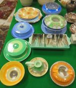 A collection of various Shelley wares including five various plates, two butter dishes and covers,