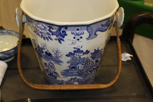 A Mason's ironstone Willow pattern slop pail, - Image 8 of 46