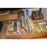 Five boxes of various children's books and jigsaw puzzles to include BEATRIX POTTER titles,