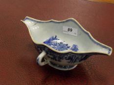 A 19th Century Chinese blue and white double ended sauceboat,