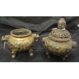 A Chinese bronze censer of small proportions,