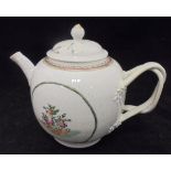 A Chinese Qianglong porcelain teapot of squash form,