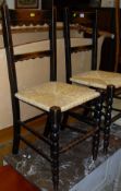 Four mahogany chair frames on cabriole legs,
