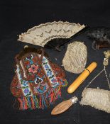 A collection of Victorian and vintage handbags to include a beaded example,