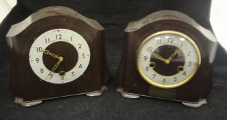 Two bakelite cased mantle clocks,