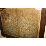 AFTER WILLIAM KIPP "Dorsestraie", black and white map engraving,
