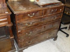 A 19th Century mahogany chest of two short over three long graduated drawers,