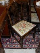A collection of six various Provincial Hepplewhite style dining chairs