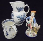 A circa 1800 pearl ware relief work decorated mug,