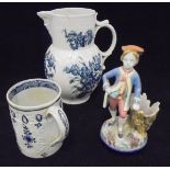 A circa 1800 pearl ware relief work decorated mug,