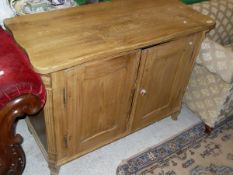 A 19th Century French pine two door cupboard