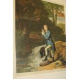 AFTER LAWRENCE JOSSET "Young boy with catch", colour print,