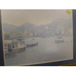 AFTER KEN HOWARD "Study of Hong Kong looking from the water's edge", limited edition coloured print,