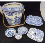 A Mason's ironstone Willow pattern slop pail,