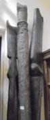 A collection of three 19th Century carved African hardwood funerary posts CONDITION