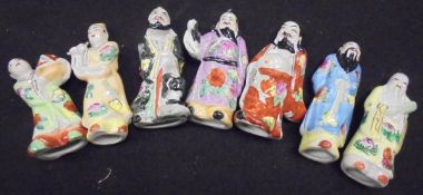 A collection of items to include modern pottery Chinese immortal figures,