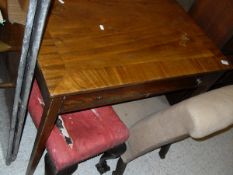 A 19th Century mahogany and cross-banded single drawer side table on square tapering legs