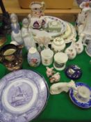 A collection of various china wares to include and Ashworth brothers Petersburgh pattern plate,