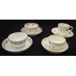 A collection of four late 18th / early 19th Century English polychrome decorated tea bowls / cups