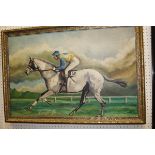 NICHOLSON "Indigo Jones" study of jockey on racehorse oil on canvas signed lower right with