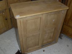 A pine kitchen cupboard with two sliding doors CONDITION REPORTS Measures 87 cms