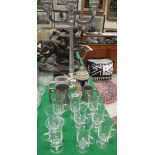 A set of nine Dartington stemmed glasses with handles (Irish coffee cups),