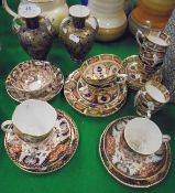 A collection of various Royal Crown Derby including a pair of blue ground gilt foliate decorated