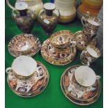 A collection of various Royal Crown Derby including a pair of blue ground gilt foliate decorated