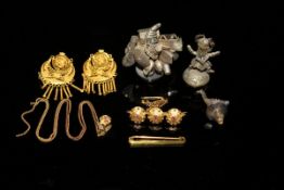 A pair of 18 carat gold filigree work earrings,