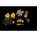 A pair of 18 carat gold filigree work earrings,