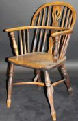 A 19th Century ash and elm Thames Valley Windsor chair with carved and pierced central backsplat